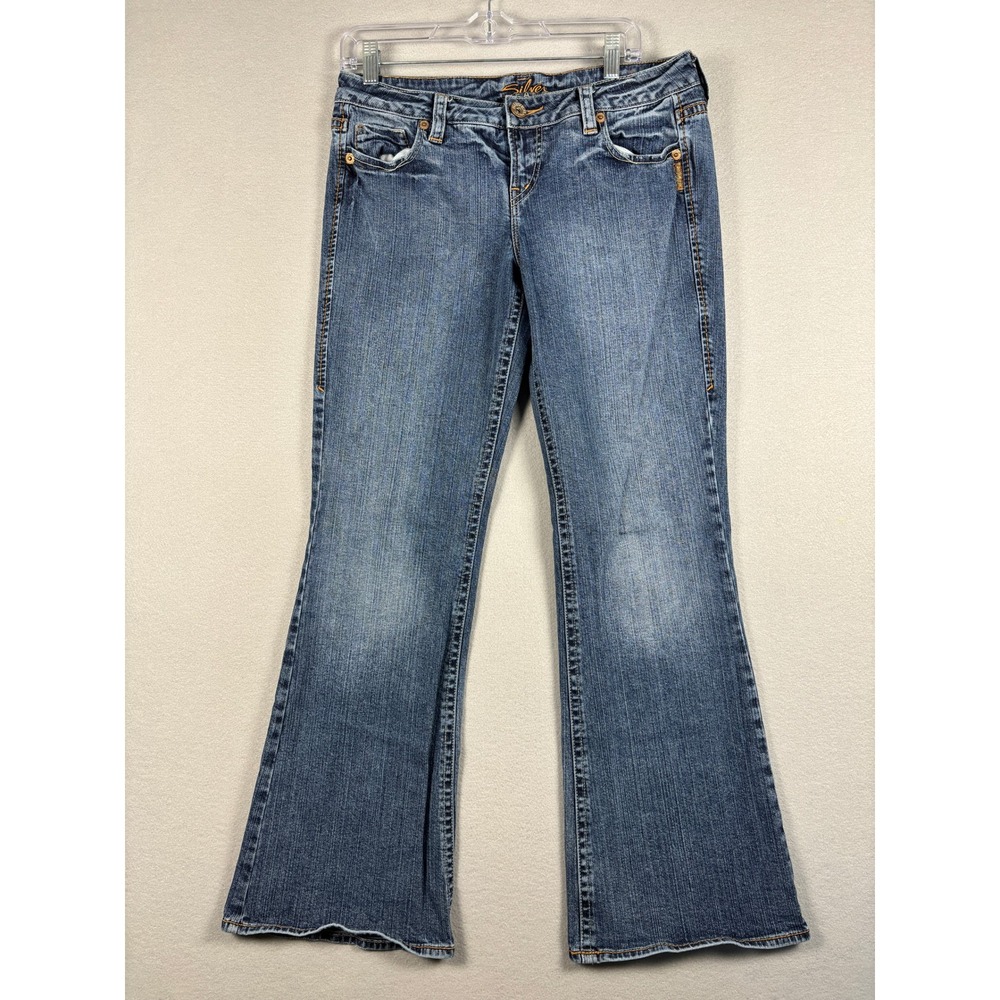 Silver Jeans Lola Bootcut Low Rise Slim Denim Jeans 30/33 Blue Medium Wash Y2k